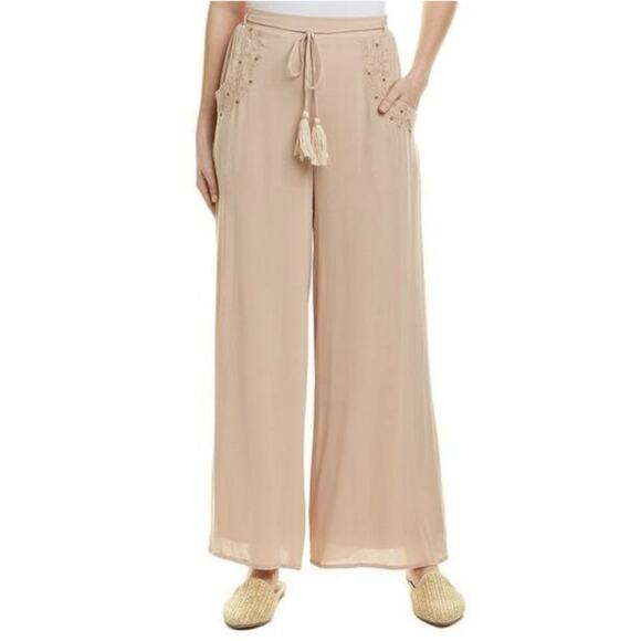 Sage the label Pants - NWT Sage the Label Wide Leg In the Pines Palazzo Pants Tan S Minimalist Festival
